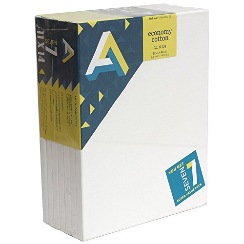 Art Alternatives Economy Artist White Canvas Super Value Pack-11 x 14 inches-Pack of 7