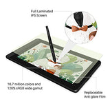 2021 HUION KAMVAS 12 Graphics Drawing Tablet with Full Lamination Screen Battery-Free Stylus Tilt Adjustable Stand 2 Gloves Android Support , Black