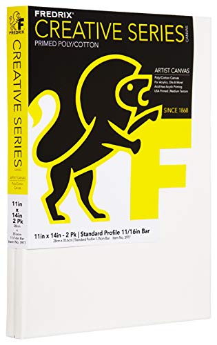 Fredrix Value Series Pre-Stretched Artist Canvas, 11 x 14 in, White, Pack of 2
