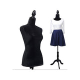 Women Mannequin, Half-Length Foam & Brushed Fabric Female Dress Form Mannequin Body with Black Tripod Stand for Clothing Display