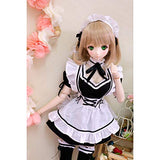 HMANE BJD Dolls Clothes 1/3, Bubble Dress Maid Outfit Clothes Set for 1/3 BJD Dolls - (Black + White) No Doll