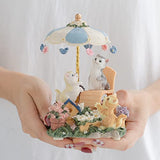 LOVE FOR YOU Gift Wrapped Cat Rotating Umbrella Music Box for Girls Kids Women Mom Girlfriends Daughters Wives Baby Christmas Mothers Day Birthday Melody Castle in The Sky