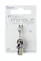 Darice Large Flip Flop Design Mix and Mingle Charm with Lobster Clasp