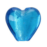 2X(50 X Murano Glass Beads Pendant Heart 12MM C6O5)