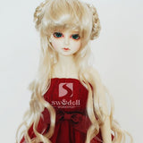 softgege 7-8inch(18-19cm): 1/4 BJD Doll MSD Fur Wig Dollfie / Golden / JW079