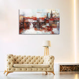 Modern art abstract painting,Hand Painted Canvas Wall Art Prints Abstract Cityscape for wall decor living room，bedroom，office，hotel，large size wall art (36”x24”)