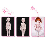 HGCY 1/6 BJD Ball Jointed Doll Carol Body Movable Jointed Doll DIY Toy Gift Full Set Kit Action Figure Model Toy Full Costume Set with Makeup