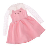 Jili Online Trendy Pink Cat Face Knitted Lace Sleeve One-piece Skirt Dress for 1/3 BJD SD AS DZ Clothing Pink