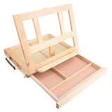 Restokki Wood Easel, Portable Tabletop Easel Box with Drawer Adjustable Folding Artist Easel for Outdoor Painting