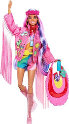 Barbie Extra Fly Doll with Desert-Themed Travel Clothes & Accessories, Fringe Jacket & Oversized Bag