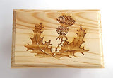 Scottish Thistle Latched Wooden Box : Free Engraved Personalization