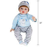 JOYMOR Reborn Baby Doll Lifelike Realistic Washable Soft Body Lovely Simulation Reborn Vivid Baby Doll(22 Inch)