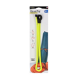 Nite Ize Gear Tie Loopable, The Original Reusable Rubber Twist Tie With Sturdy Integrated Loop, 24-Inch, Neon Yellow, 2 Pack, Made in the USA