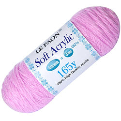 LE PAON Total of 165 Yards Craft Yarn Acrylic Yarn Skeins for Knitting and Crochet Perfect Beginner Yarn(Neon Lt Pink)