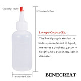 BENECREAT 12Pack 4 Ounce Plastic Squeeze Dispensing Bottles with Red Tip Caps and Measurement - Good for Crafts, Art, Glue, Multi Purpose