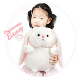 Winsterch Fluffy Bunny Plush Stuffed Animal Rabbit Toy Gifts Baby Doll,White Bunny Plush,12 inches