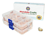 Mandala Crafts Fold Over Cord End, Ribbon Clamp with Loop, Crimp Pinch Clasp Finding Box Kit for