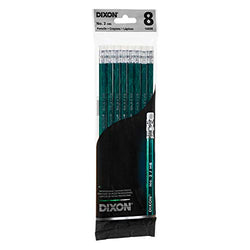 Dixon Wood-Cased Pencils, Tuxedo Green, 8 Count (X14608)
