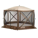 Quick Set 9879 Escape Shelter, 140 x 140-Inch Portable Popup Gazebo Durable Tent Bug and Rain Protection Easy Setup (6-8 Person), Brown/Beige
