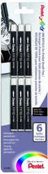 Pentel Arts Pocket Brush Refills, Black Ink, Pack of 6 (FP10BP6A)
