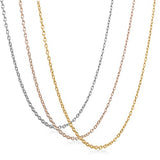 EXWEUP 3Pcs 1.5mm Cable Chain Gold Plated、Rose Gold Plated and Silver Plated Necklace DIY Chain