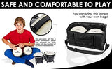 Bongo Drum Set for Adults Kids Beginners Professionals [Upgrade Packaging] - 2 Sets 6" and 7" Tunable Percussion Kit - Natural Animal Skin Hides Hickory Shells Wood and Metal with Tuning Wrench
