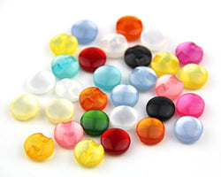 RayLineDo One Pack of 120 Mixed Soft Pearly Color Thick Round Resin Buttons for Crafting Sewing