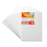 Transon 5x7 Artist Canvas Panel for Painting No Warping MDF Board 12Pack Acid-Free Primed