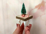 Miniature Christmas Tree Table Gift, Dollhouse 1:12 scale Decoration. Handmade