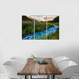 Nachic Wall 3 Piece Canvas Wall Art Colorado Mountain at Sunset Landscape Picture Painting on Canvas USA Nature Photo Scenery Art Work for Home Bedroom Wall Decor Framed Easy Hanging