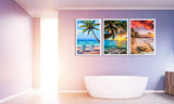 SIIYIX 6 Sets 5d Full Drill Diamond Painting Art Dotz Diamond Paint by Numbers Beach Kits for Adult Kids Housewarming Gifts Beach Boat Sea Sunset Sunrise, 12×16 INCH (A Pack of 6 Sets)