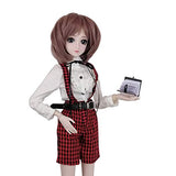 EVA BJD 1/3 SD Doll 24" Ball Jointed Gift BJD Doll +Makeup +Full Set School Uniform Girls (Light Brown Hair)