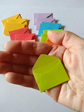 100 Tiny Miniature Envelopes, 1x1.5", very tiny cute tooth fairy envelopes, a set of 100 color envelopes