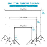 Neewer 8.5×10ft/2.6×3m Background Stand Support System with Black/White/Green Backdrop, 5500K 900W Continuous Lighting, Softbox, Umbrella, Clamp for Studio Photography Video Gaming