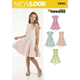 Simplicity Vintage New Look Patterns UN6360A Girls' Sized for Tweens Dress, A (8-10-12-14-16)
