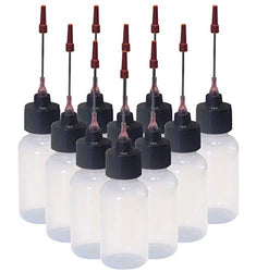 10-1oz Plastic Squeeze Bottles 1.5" Stainless Applicators