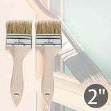 ETERNA 36Pack Chip Paint Brush 2inch Natural Bristles Wooden Handle Flat Brushes Set for Painting, Glue, Oil, Acrylic, Stain