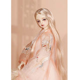 HMANE BJD Doll Wig, Centre Parting Long Srtaight Hair Wig for 1/3 BJD Dolls - (Pearl Silver) (No Doll)