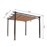 Outsunny 10’ x 10’ Aluminum Retractable Patio Gazebo Garden Pergola with Weather-Resistant Canopy and Stylish Design