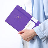 CAGIE Dotted Journal Notebook, 196 Pages, Medium 5.7" x 8.3", Hardcover Notebook Journal with Pen Loop, (Purple)