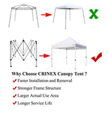 CRINEX 10x10 Canopy Tent White, Pop Up Portable Shade Instant Folding Outdoor Gazebo Canopy Tent with 3 Removable Side Walls and Carry Bag（2019 Upgrade）