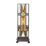 14" Stained Glass Mission Style Hurricane Accent Lamp