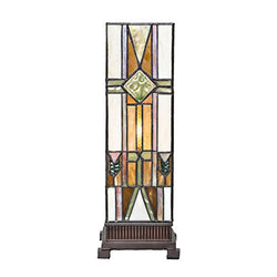 14" Stained Glass Mission Style Hurricane Accent Lamp