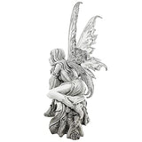 Design Toscano CL6857 Pause to Ponder Fairy Garden Statue, Antique Stone Finish