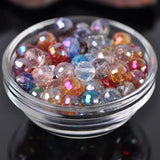 VIVP 8mm Crystal Glass Beads for Jewelry Making,Crystal AB Faceted Round Glass Beads for Crafts Bracelet,Crystal Spacer Beads for Jewelry Making DIY Necklace Bracelet Earring（70pcs）