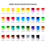 Ohuhu 36 Colors Watercolor Paint Tubes (12ML) + 24 Acrylic Paints Bottle (59ML)