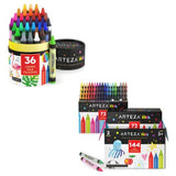 Arteza Kids Jumbo Crayons, Set of 36 Colors and Arteza Kids Toddler Crayons in Bulk, 144 Count, 2 Packs of 72 Colors, Art Supplies for Kids Craft and Drawing Activities