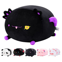 Mewaii 16” Black Axolotl Stuffed Animals Cute Plush Body Pillow Soft Plushies Squishy Sleeping Pillow, Kawaii Plush Toys Gift for Girls Boys