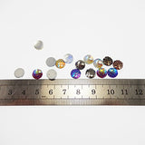 JulieWang 100pcs Mermaid Scales Skin Cabochons Resin Mixed Shinny Color for Jewelry Making (8x8mm)