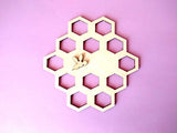 Wooden Honeycomb With Bee 5 inch Yarn Holder Handmade Embroidery Floss Organizer